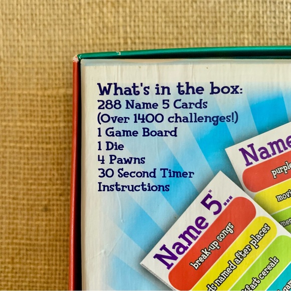 ENDLESS GAMES NAME 5 Board Game Complete Ages 12 + Like New - Picture 3 of 15